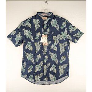 Jachs NY Mens Navy‎ Floral Short Sleeve Shirt Small